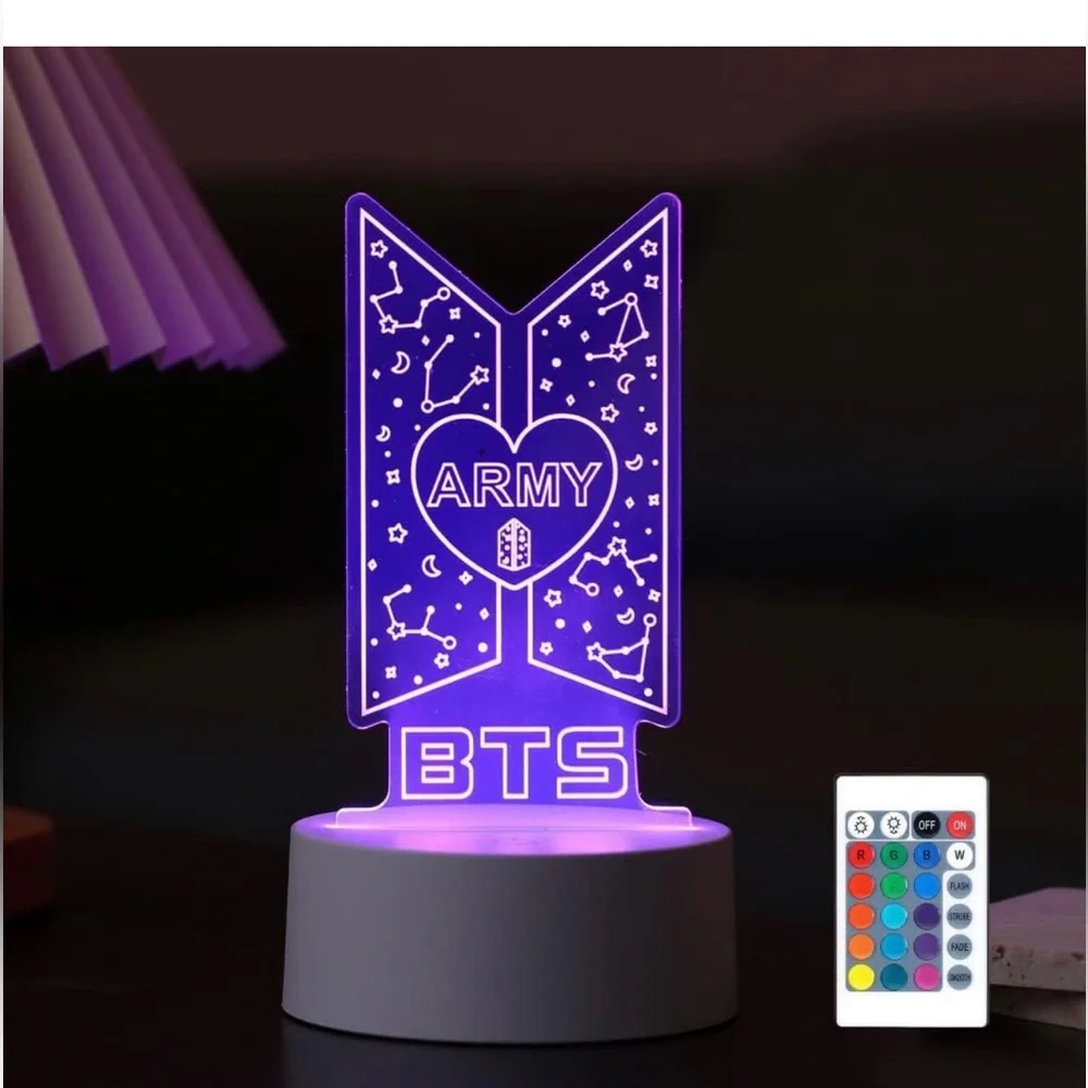 BTS LED Night Light with Remote - 7 Lights Changing NIB
